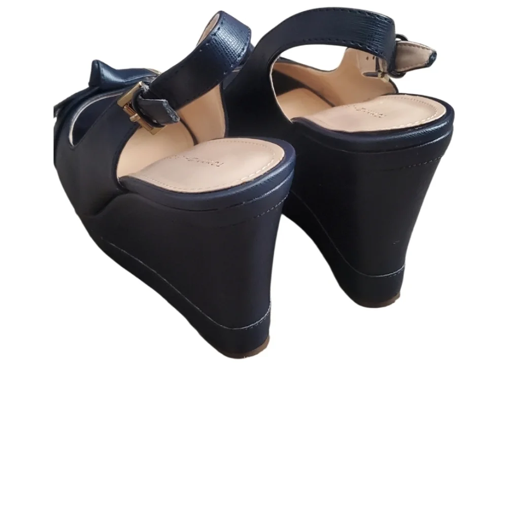 Tommy Hilfiger Navy Peep-Toe Slingback Heels - Picture 4 of 6